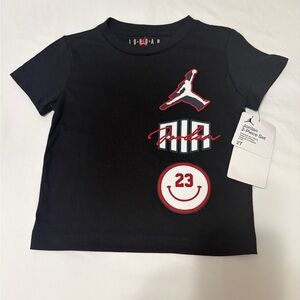 Jordan Kids Black and Red Graphic Tee